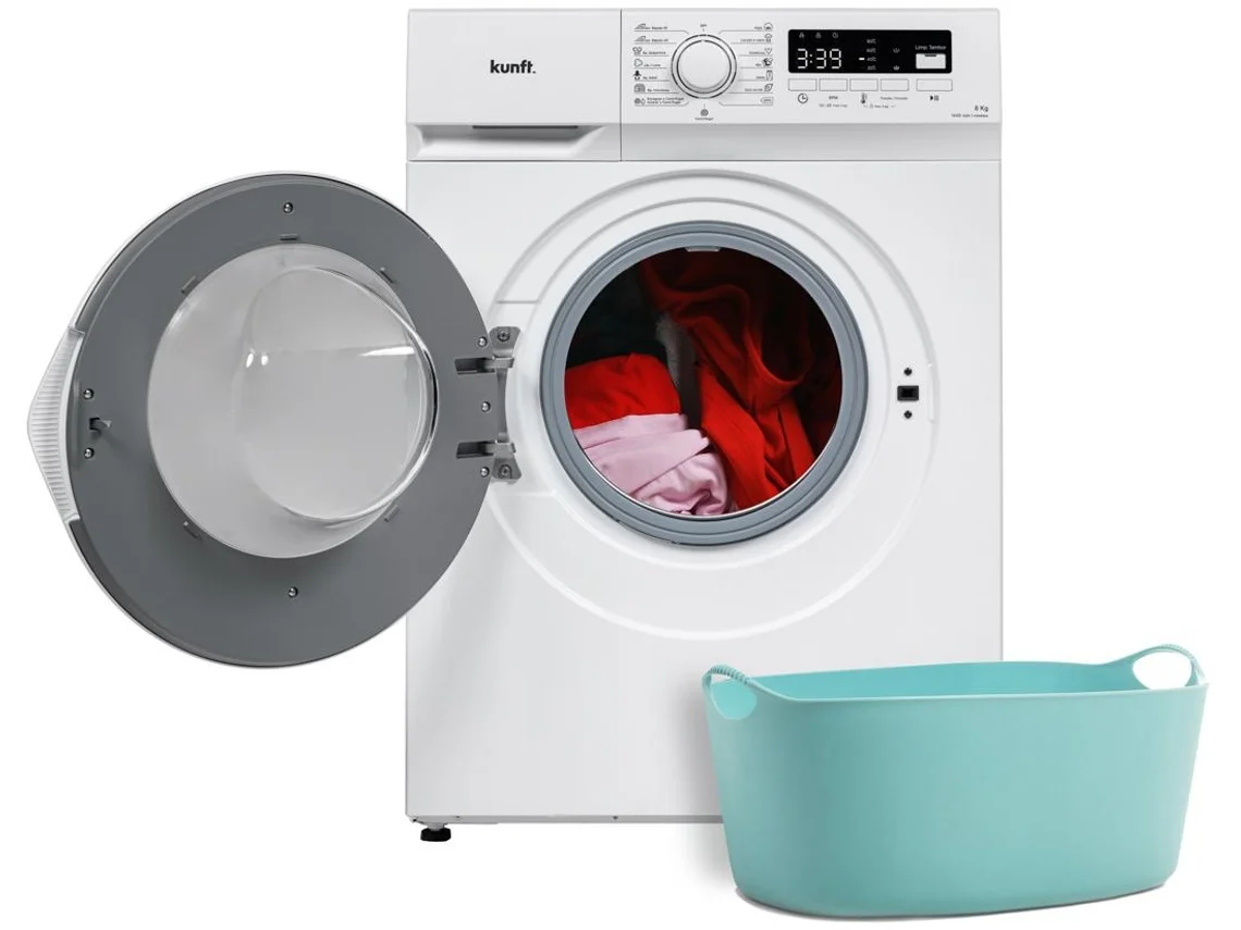 Máquina de Lavar Roupa KUNFT KWM8809 (8 kg - 1400 rpm - Branco)