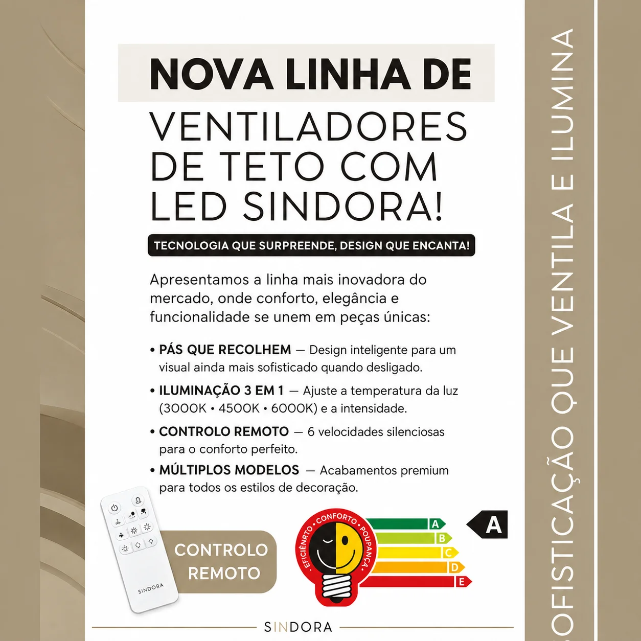 (PAGUE 1 LEVE 3) VENTOINHA DE TETO RETRÁTIL COM PÁS INVISÍVEIS E LUZ LED — DESIGN ELEGANTE, EFEITO CRISTAL E ILUMINAÇÃO INTEGRADA