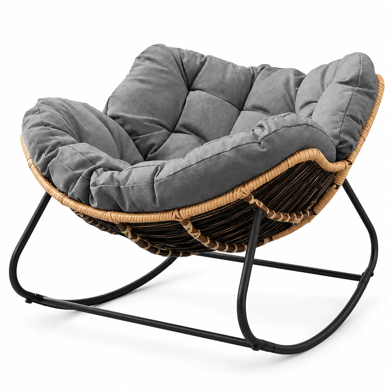 (PAGUE 1 LEVE 3) POLTRONA DE BALANÇO CONFORTÁVEL — DESIGN ELEGANTE, ASSENTO ACOLCHOADO E RELAXAMENTO PARA TODOS OS MOMENTOS