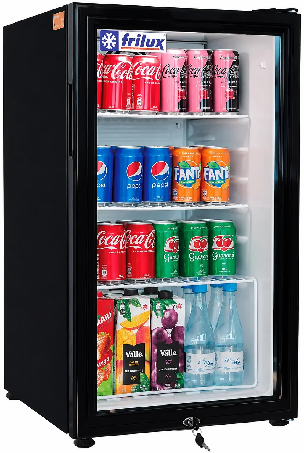 FRIGOBAR EXPOSITOR VERTICAL FRILUX COM PORTA DE VIDRO E FECHADURA — DESIGN PROFISSIONAL, ALTA VISIBILIDADE E BEBIDAS SEMPRE GELADAS