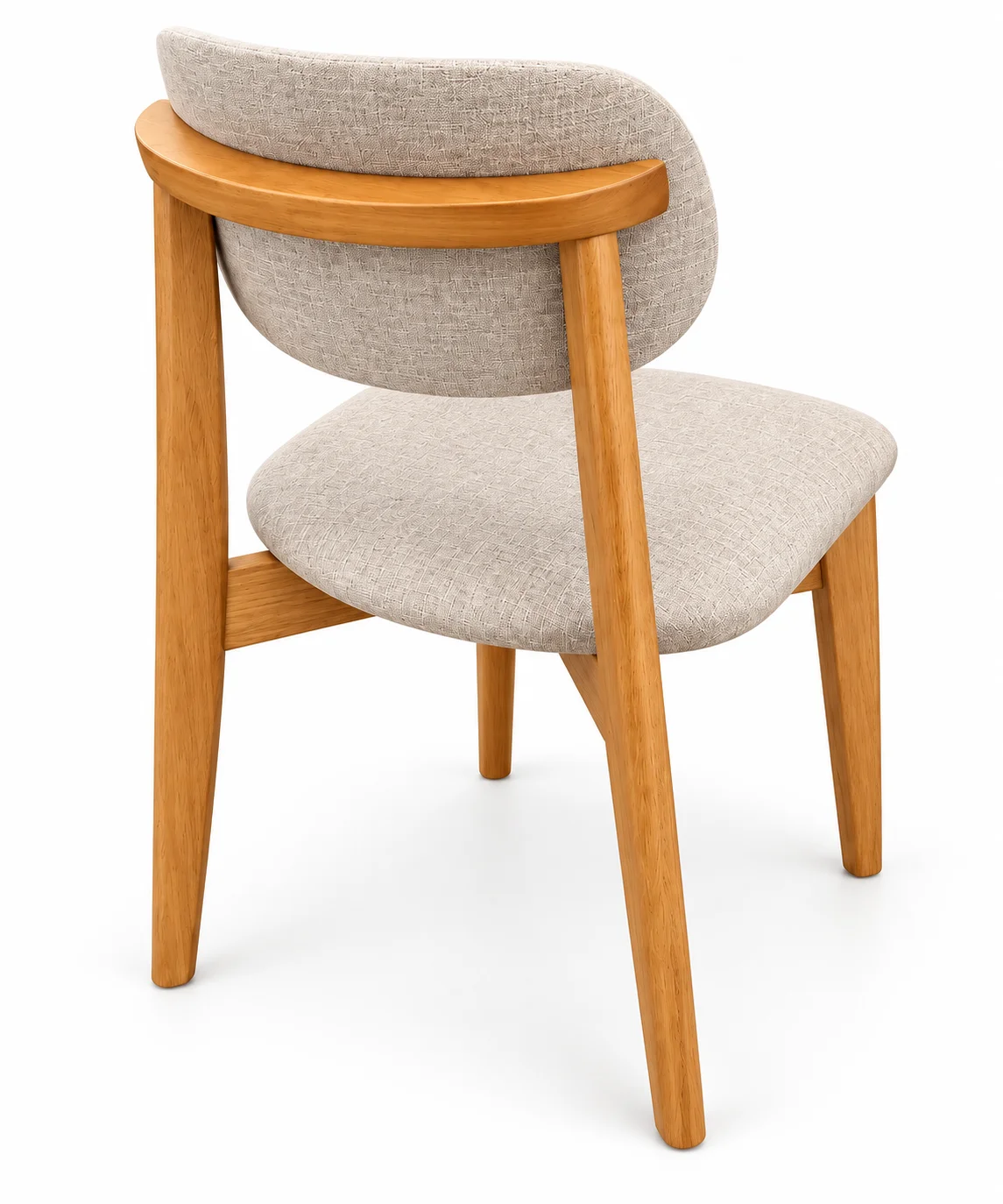 CONJUNTO DE JANTAR PREMIUM — MESA OVAL COM BASE RIPADA E CADEIRAS ESTOFADAS