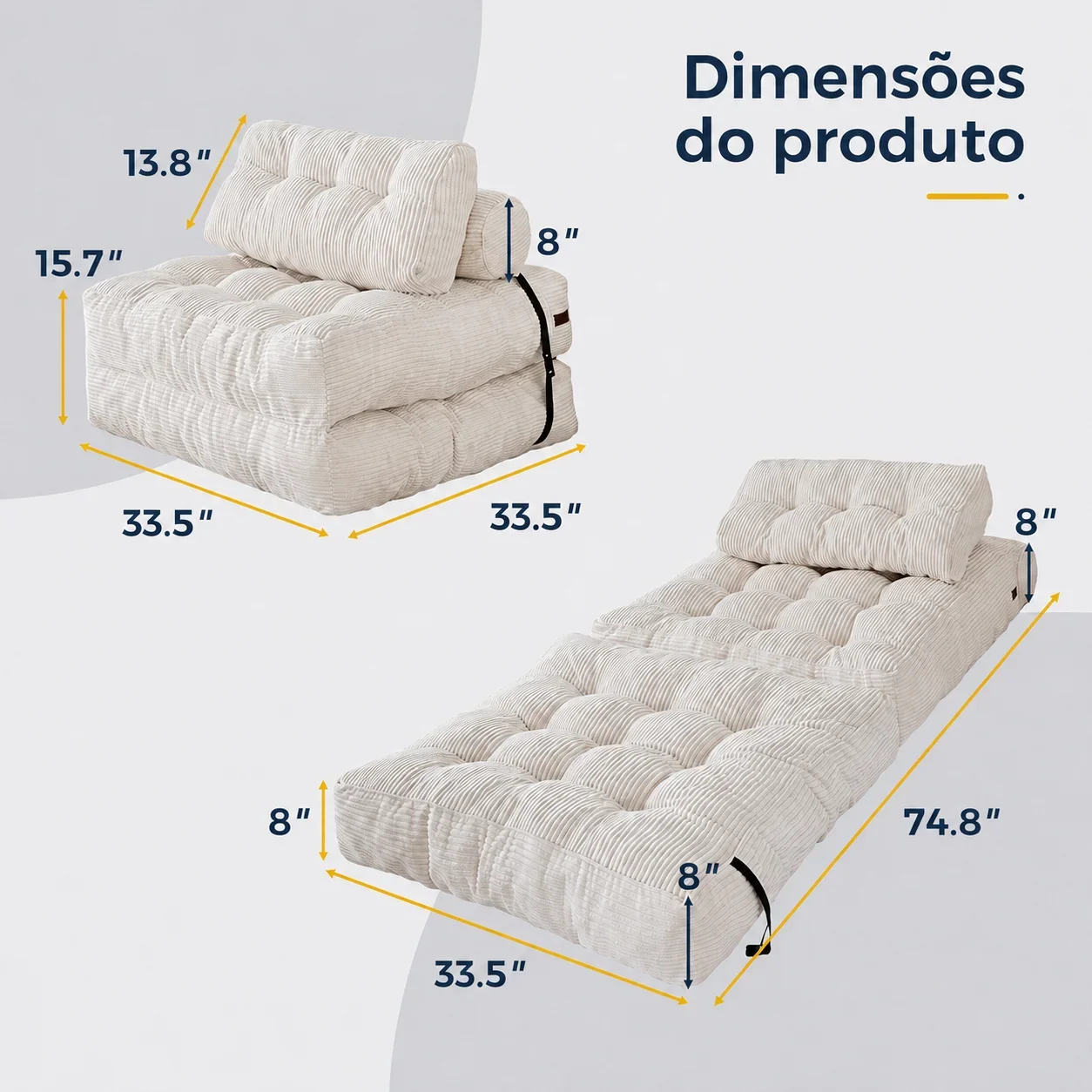(PAGUE 1 LEVE 3) SOFÁ-CAMA DOBRÁVEL PREMIUM MAXYOYO — CADEIRA CONVERSÍVEL EXTRA CONFORTÁVEL COM TRAVESSEIRO