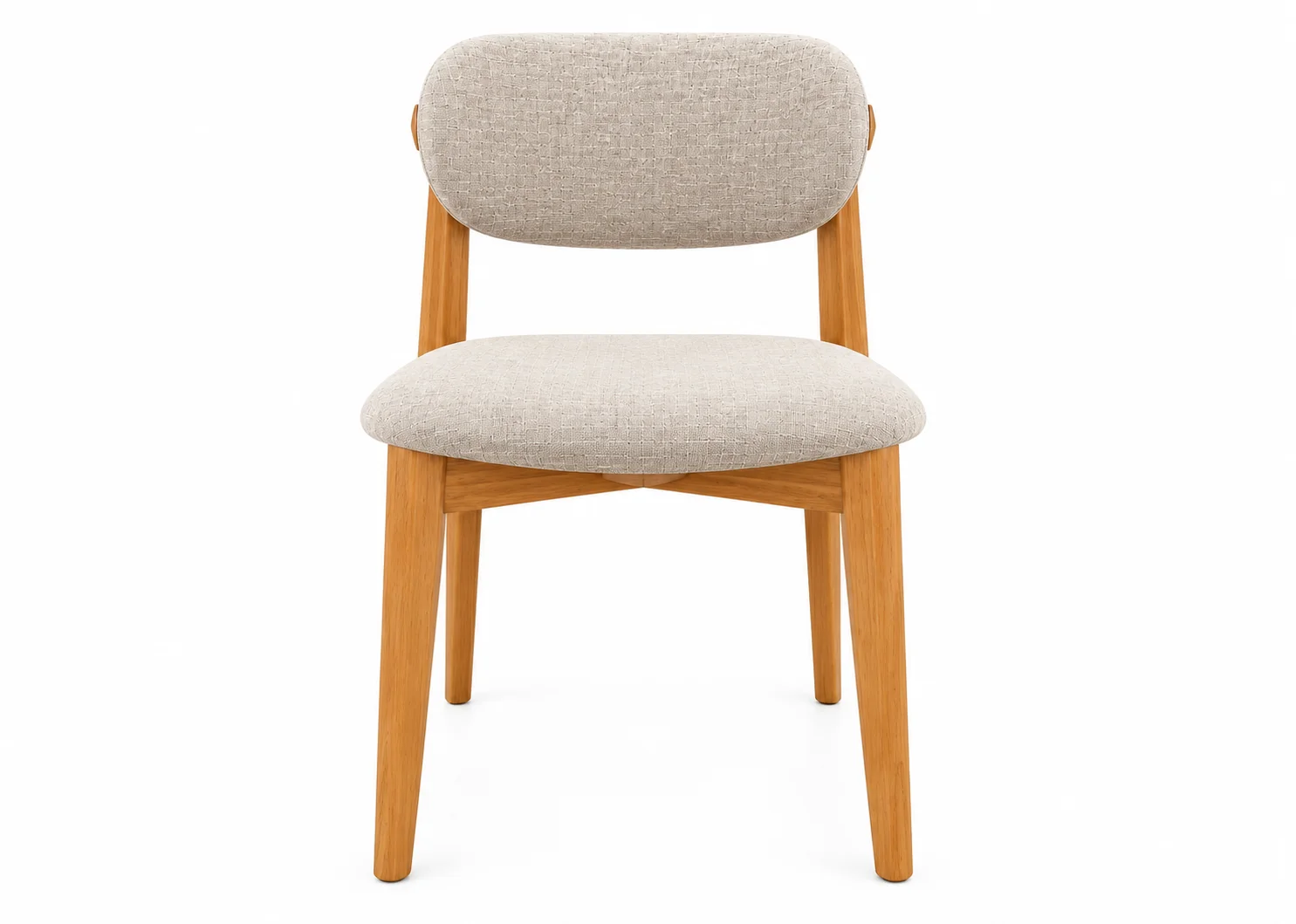 CONJUNTO DE JANTAR PREMIUM — MESA OVAL COM BASE RIPADA E CADEIRAS ESTOFADAS