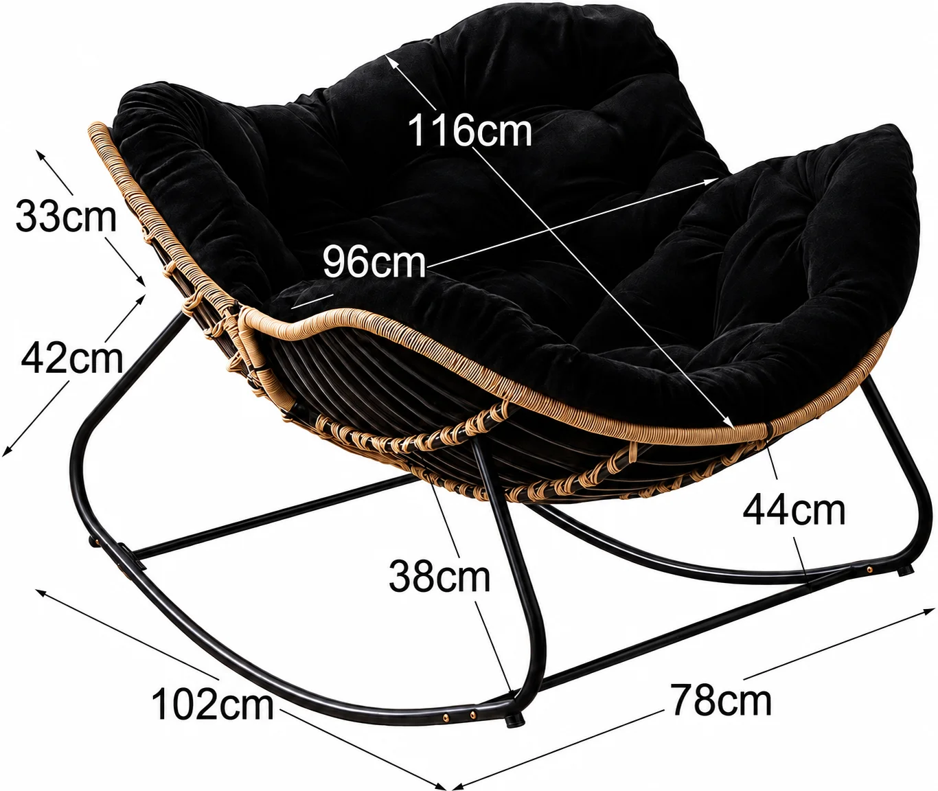 (PAGUE 1 LEVE 3) POLTRONA DE BALANÇO CONFORTÁVEL — DESIGN ELEGANTE, ASSENTO ACOLCHOADO E RELAXAMENTO PARA TODOS OS MOMENTOS