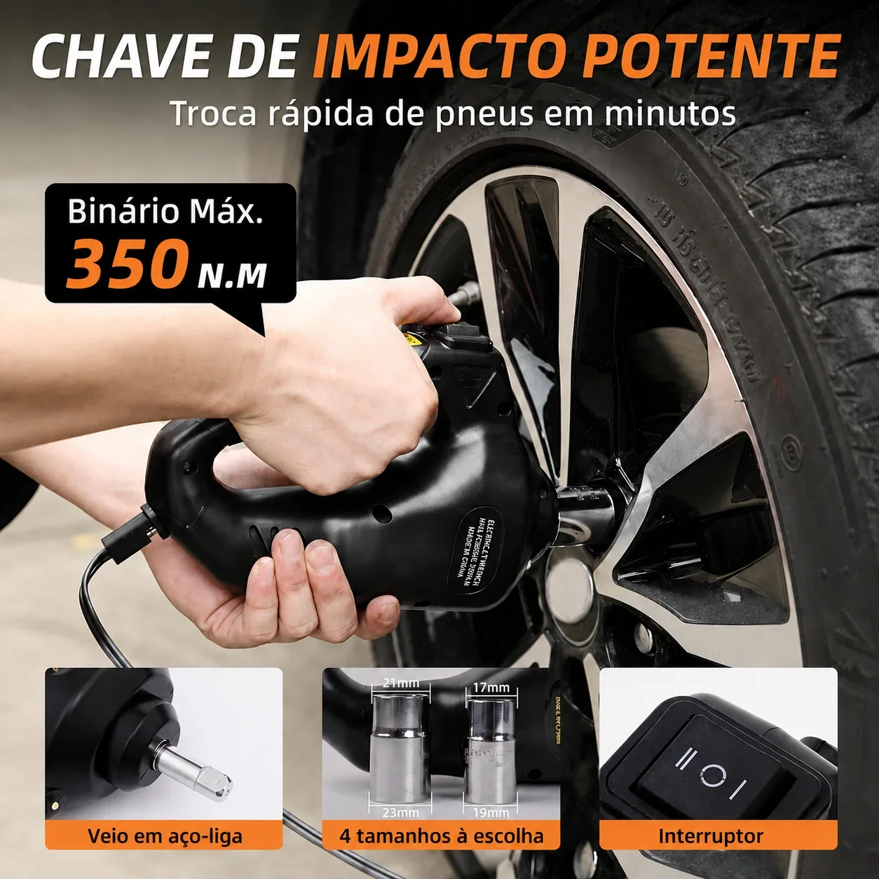 KIT MACACO HIDRÁULICO ELÉTRICO STANDTALL 5 TONELADAS 12 V COM CHAVE DE IMPACTO E LUZ LED — MUDE PNEUS COM RAPIDEZ, SEGURANÇA E SEM ESFORÇO