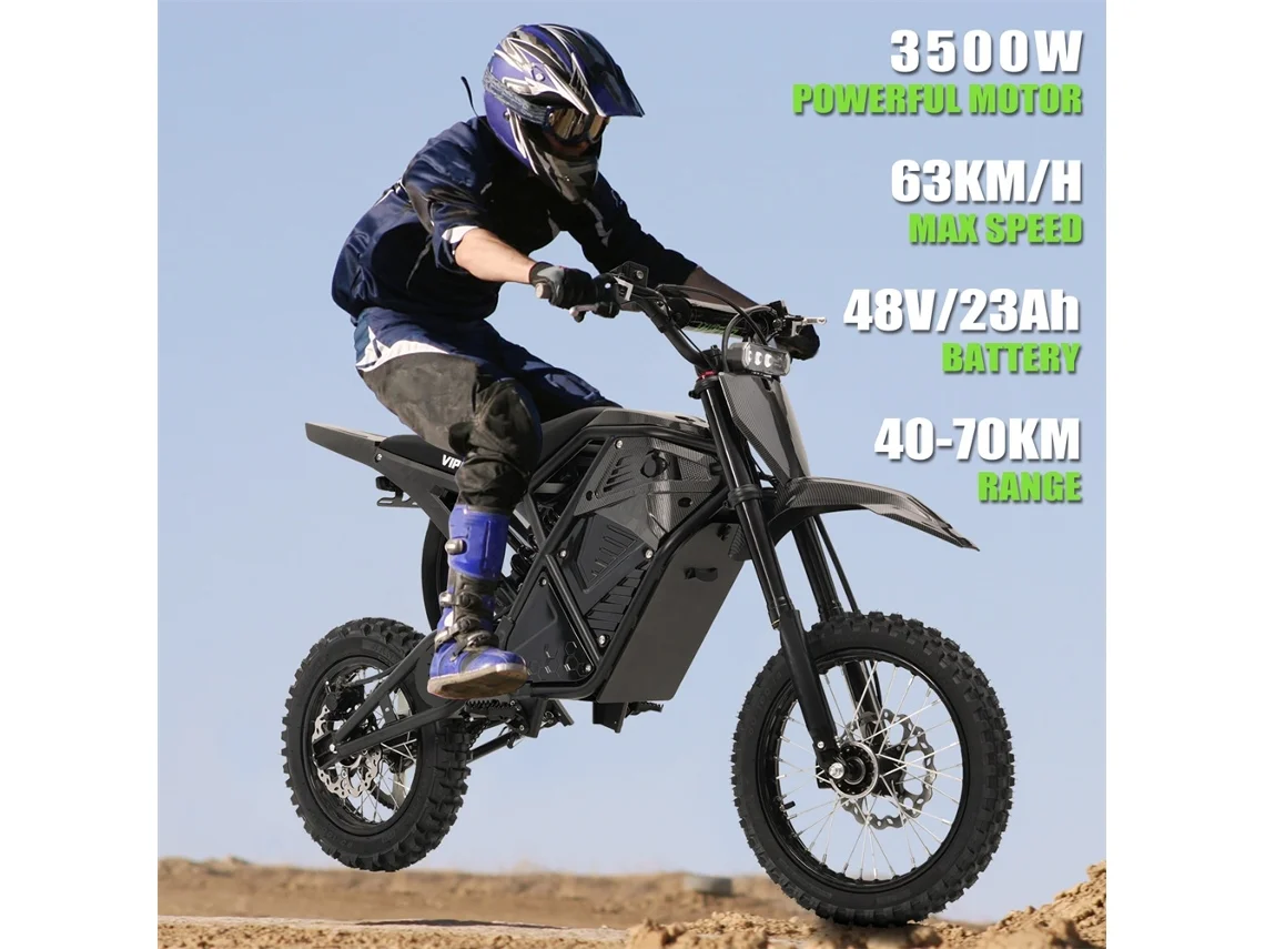 Bicicleta elétrica Vipcoo H3 (motor de 3500w 48v / 23ah montado, velocidade máxima de 63km/h)