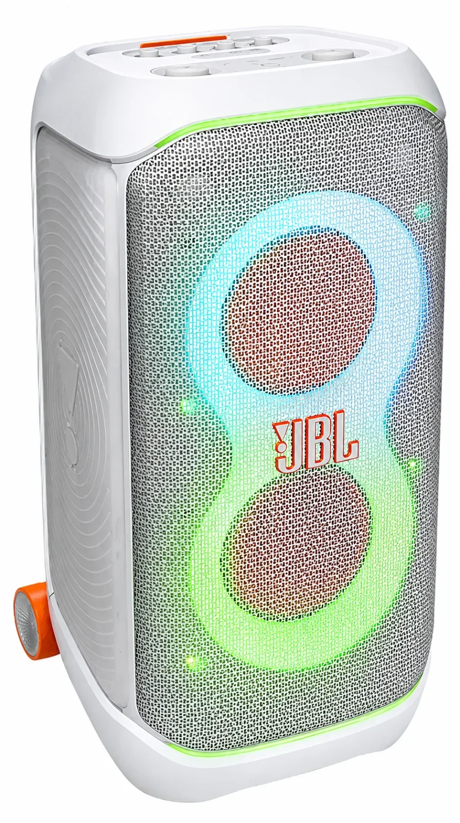 CAIXA DE SOM BLUETOOTH JBL PARTYBOX STAGE 320 BRANCA — SOM POTENTE, LUZES DINÂMICAS E BATERIA DE LONGA DURAÇÃO