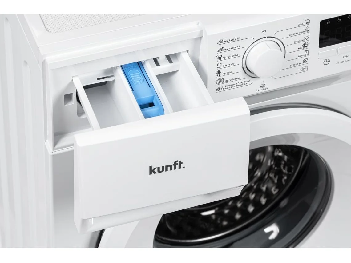 Máquina de Lavar Roupa KUNFT KWM8809 (8 kg - 1400 rpm - Branco)