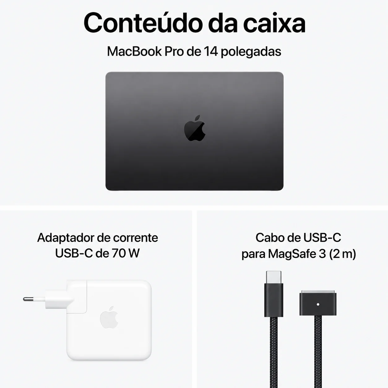 MACBOOK PRO 14” APPLE — CHIP M5 PRO, CPU DE 15 NÚCLEOS, GPU DE 16 NÚCLEOS E 24 GB DE MEMÓRIA UNIFICADA, PRETO SIDERAL