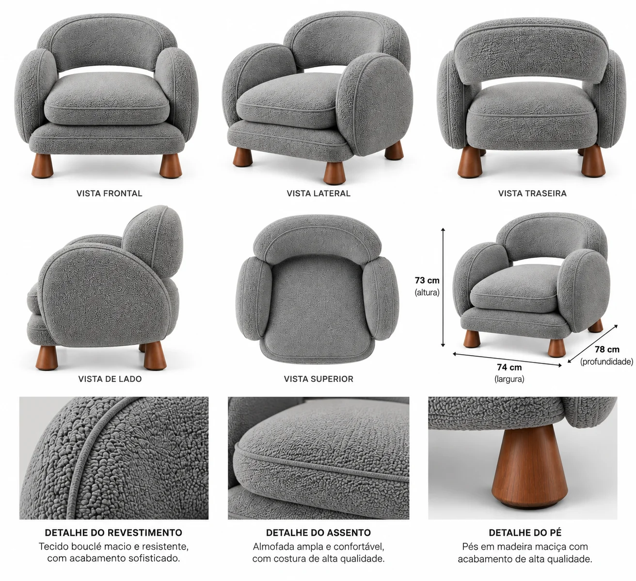 Poltrona Bouclé