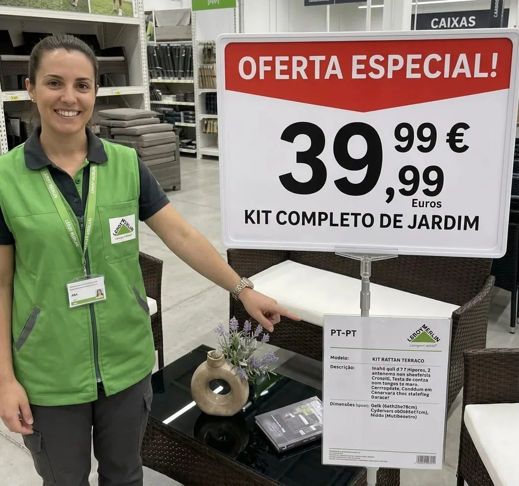 Kit Completo de Jardim em Vime Sintético — Sofá, Dois Cadeirões e Mesa de Centro