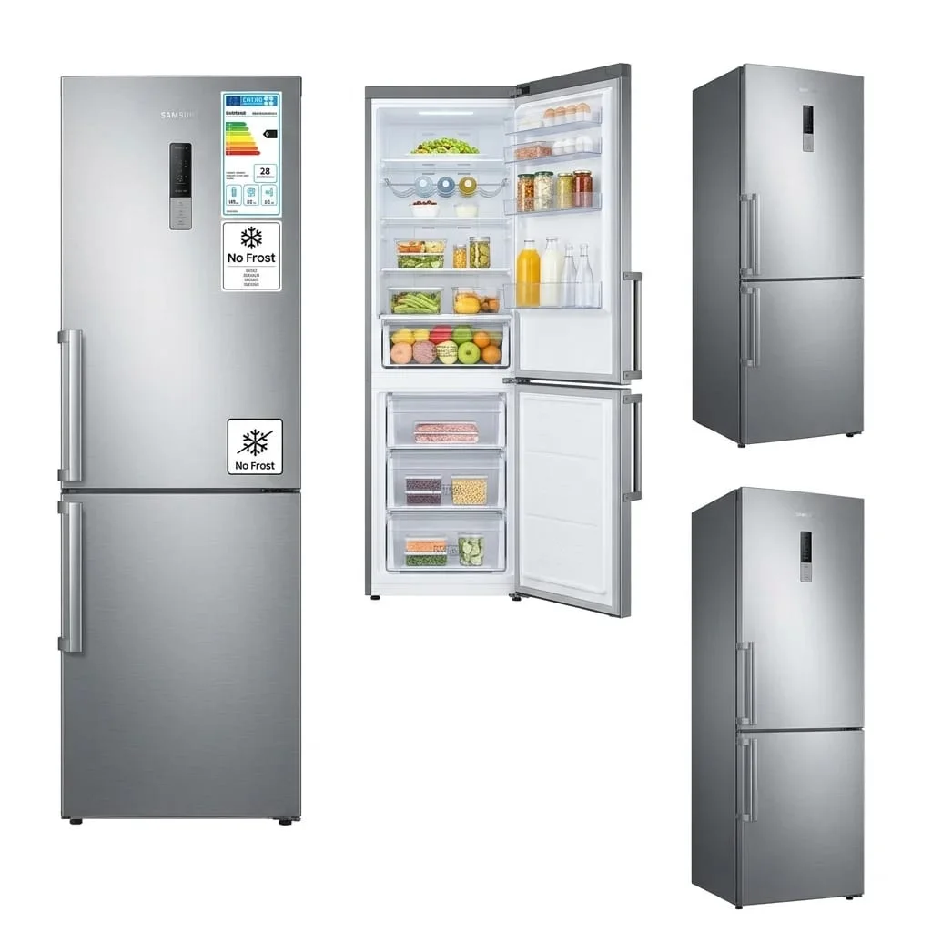 Frigorífico Combinado No Frost, 341 L, 185,3 cm, Look Inox
