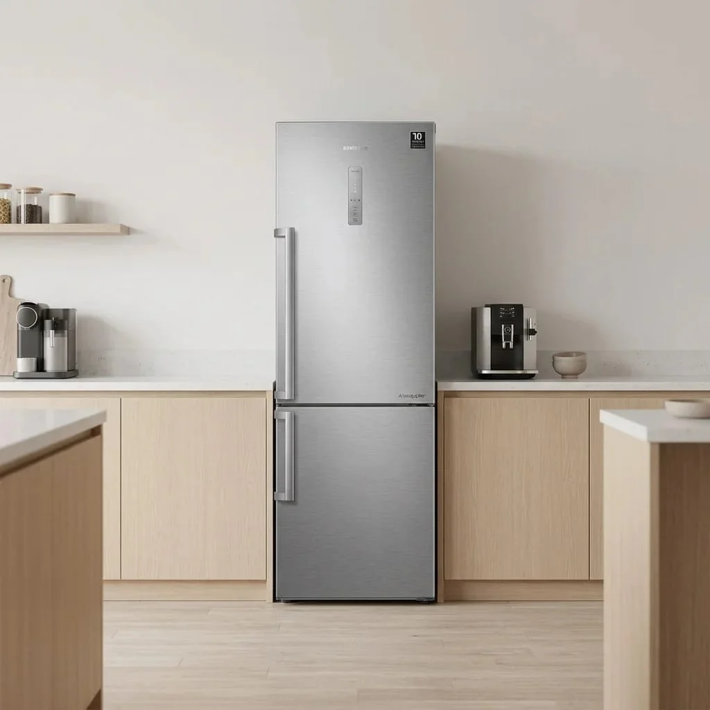 Frigorífico Combinado No Frost, 341 L, 185,3 cm, Look Inox