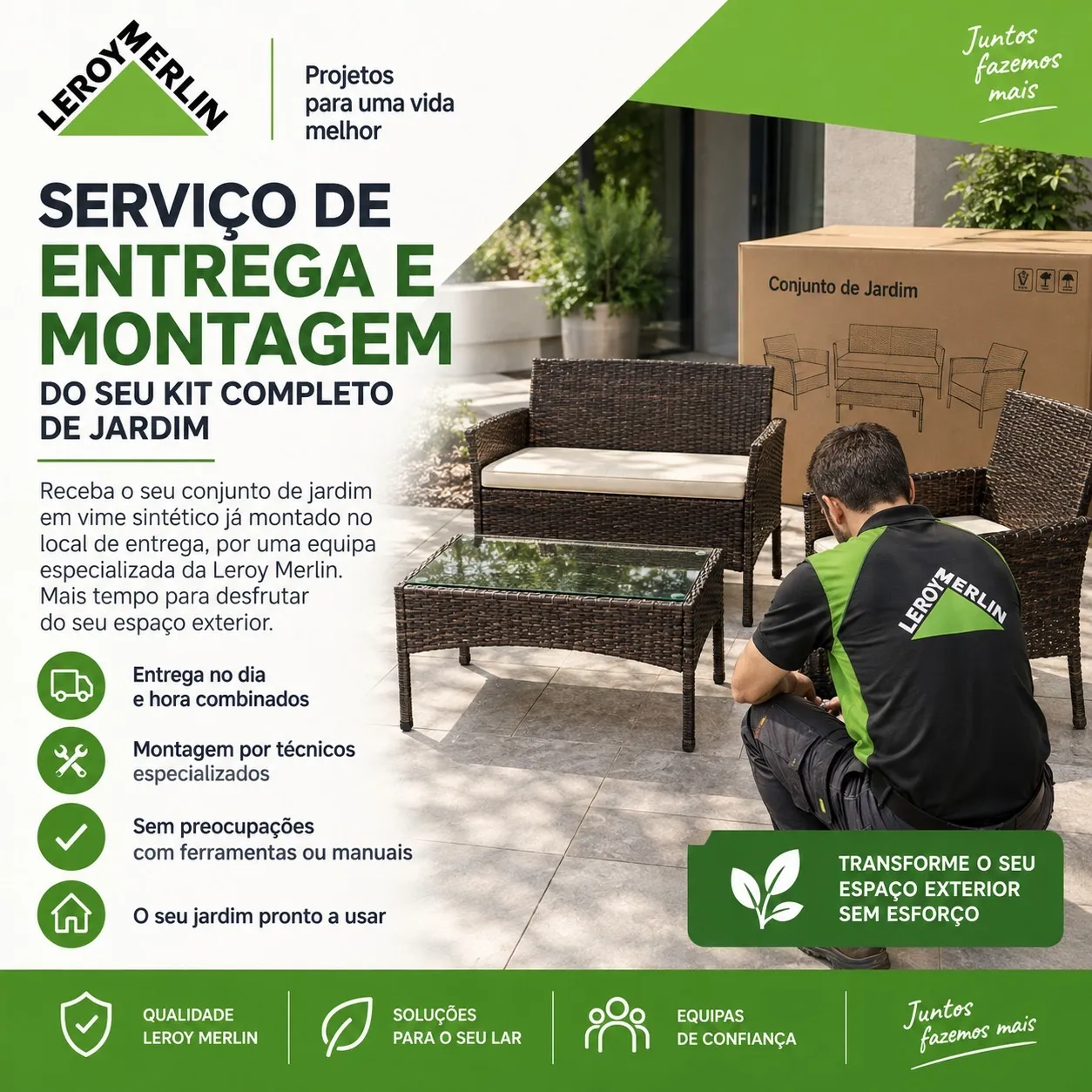 Serviço de Entrega e Montagem Sem Esforço (Receba o seu jardim pronto a estrear)